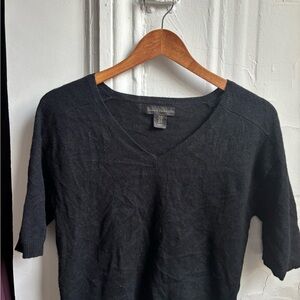 Black Cashmere V-Neck Sweater